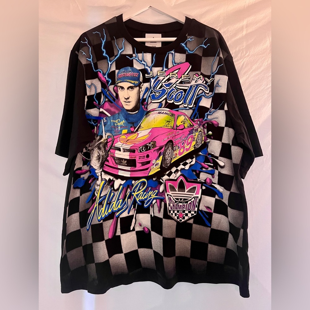 NWT Jeremy Scott x Adidas Black Rally T-Shirt sz. XL
